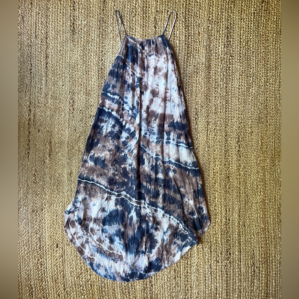 TNA Golden Tie-Dye Midi Dress 100% Cotton